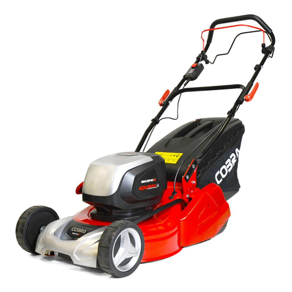 Cobra RM43SP40VX 40V MAX+ Self-Propelled Rear Roller Cordless Lawn Mower (with 2 x 40V 4Ah Battery & Fast Charger)