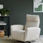 Aiden ivory fabric massage recliner accent chair
