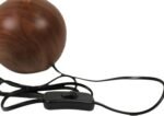 GreenFx Ceramic Globe Table Lamp – Walnut Base, Beige Shade - Image 8