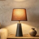 GreenFx Modern Bedside Table Lamp – Linen Shade, Black Metal Base - Image 7