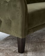 Luxe olive green velvet armchair - Image 3