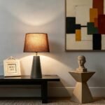GreenFx Modern Bedside Table Lamp – Linen Shade, Black Metal Base - Image 3