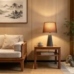 GreenFx Modern Bedside Table Lamp – Linen Shade, Black Metal Base - Image 6