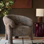 Anya mocha fabric accent chair