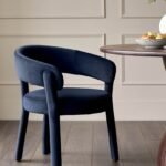 Anya dark navy velvet dining chair