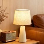 GreenFx Modern Bedside Table Lamp – Linen Shade, Black Metal Base - Image 8